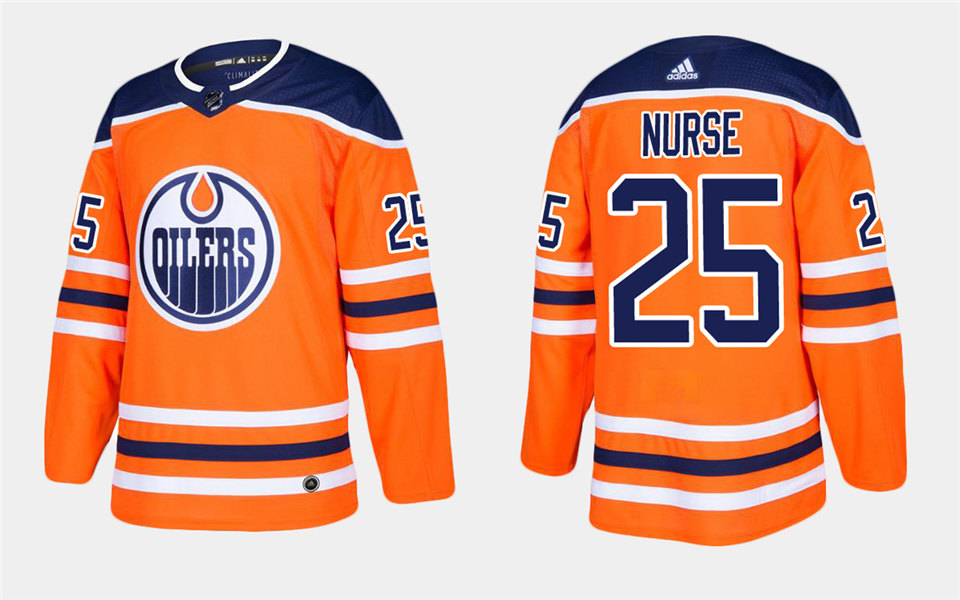 Men's Edmonton Oilers # 25 Darnell Nurse Fanaticss Home Orange Jersey